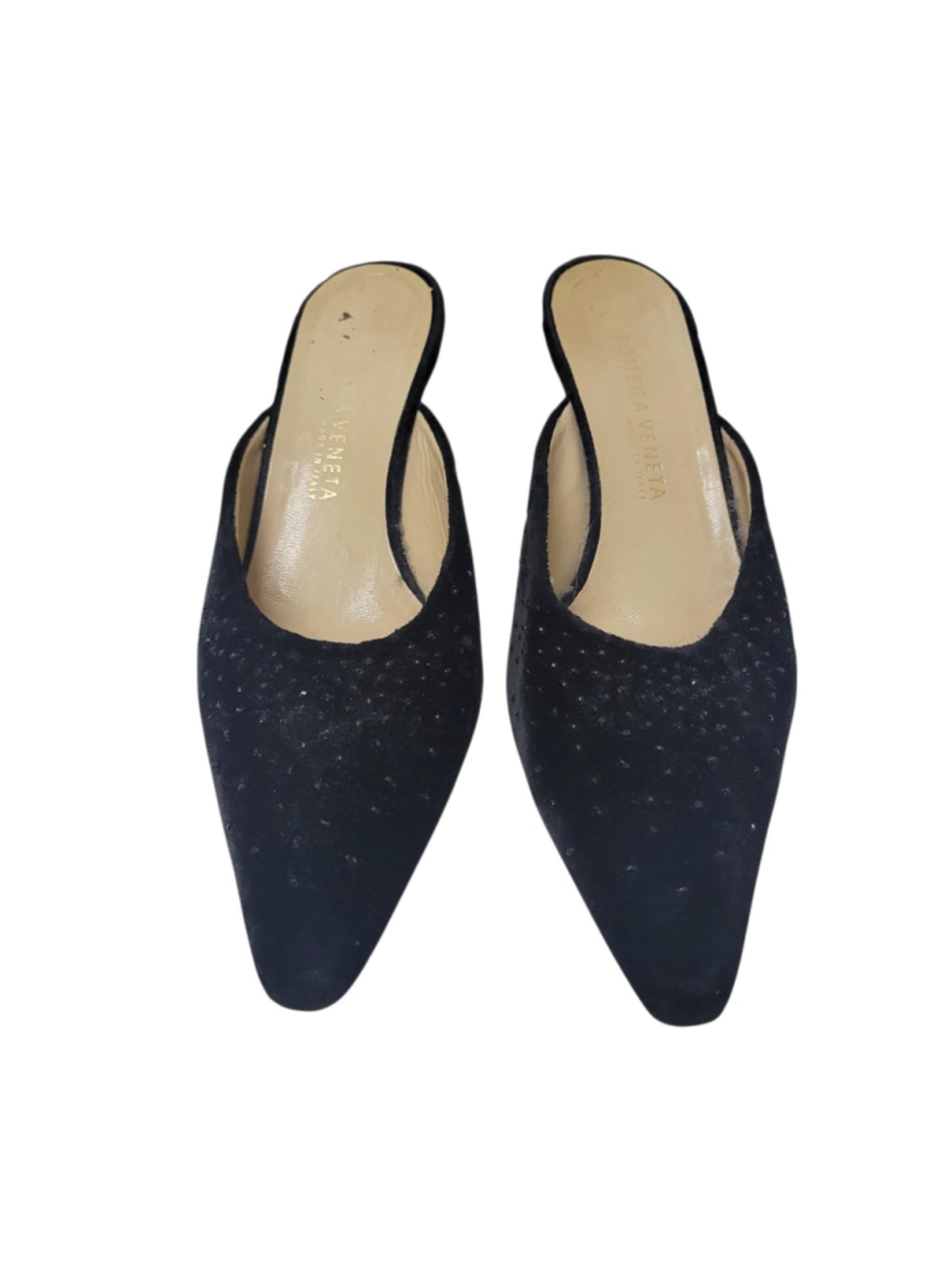 BOTTEGA VENETA #22007 Women's Black Velvet Pointed Toe Slip-On 3" Heels Size 9B